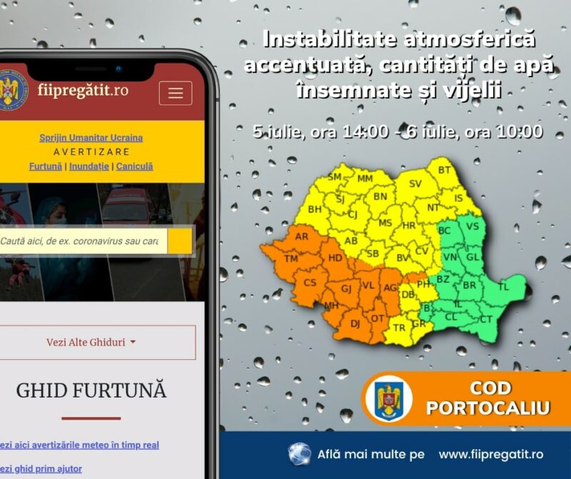 Prins în mijlocul furtunii? Vezi sfaturile IGSU plus o avertizare meteo