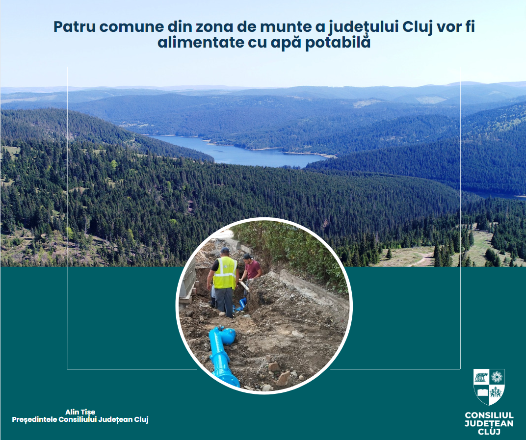 CLUJ | Călățele, Mănăstireni, Râșca și Beliș vor fi alimentate cu apă potabilă