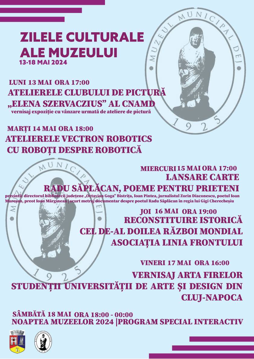 Noaptea Muzeelor la Muzeul Municipal Dej: Săptămână plină de evenimente în anticiparea centenarului