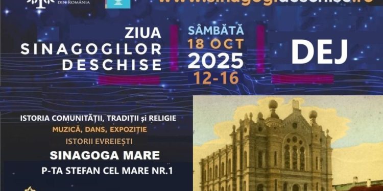 Sinagoga din Dej, clădire simbol a orașului, liberă la vizitat sâmbătă, 18 octombrie 2025
