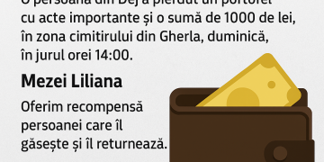 Apel către comunitate: Portofel pierdut în zona cimitirului din Gherla – se oferă recompensă