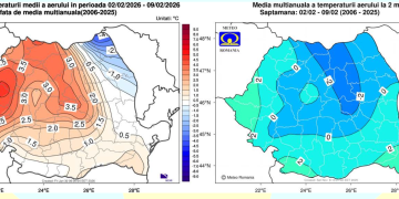 Vreme mai caldă decât normalul și episoade cu precipitații peste medie în Transilvania, în următoarele patru săptămâni