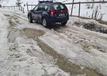 Jandarmii montani avertizează: drumuri forestiere înghețate și acces extrem de dificil în zona Rodna