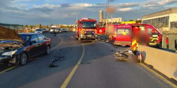 Accident la ieșire din Cluj-Napoca spre Florești. Motociclist rănit