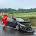 Un bărbat rănit în urma unui accident. Mașină ieșită în afara șoselei între Apoldu de Sus și Săliște, Sibiu