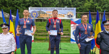 Pompierul sătmărean Kompasz Gabriel, pe podium la competiția națională „Scări pe Toaca”. Locul II la categoria peste 41 de ani