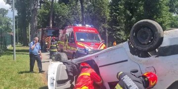 Accident rutier în Sebeș. Pompierii intervin în zona Parcului Arini