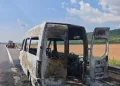 Incendiu pe autostrada A3. O autoutilitară a luat foc pe sensul de mers Târgu Mureș – Cluj-Napoca