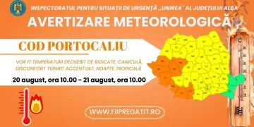 Cod portocaliu de caniculă în județul Alba. Temperaturi de până la 39 de grade