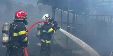 FOTO Un saivan de aproximativ 100 de metri pătrați a ars complet în Cisnădie
