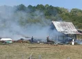 FOTO Un saivan de aproximativ 100 de metri pătrați a ars complet în Cisnădie