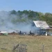 FOTO Un saivan de aproximativ 100 de metri pătrați a ars complet în Cisnădie