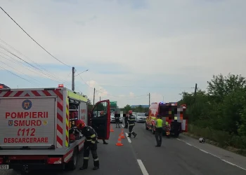 Accident lângă Beclean. Mașină ieșită în afara drumului