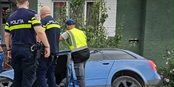 Accident lângă Beclean. Mașină ieșită în afara drumului