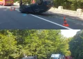 Accident între Brașov și Poiana Brașov. Mașină s-a răsturnată în mijlocul șoselei