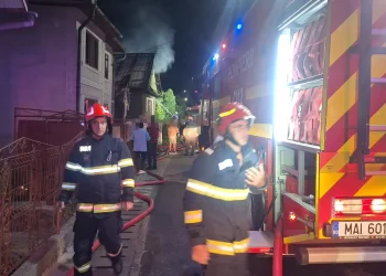 2 case din Salva cuprinse de un incendiu. Se intervine cu mai multe echipaje