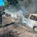 5 mașini făcute scrum în urma unui incendiu de vegetație în Mureș