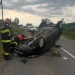 Mașină răsturnată lângă Aiud, între Feleud și Măgina