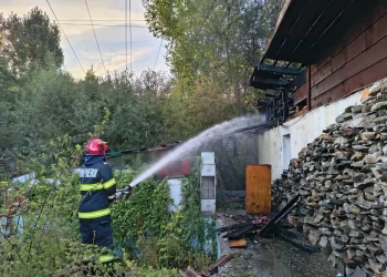 Intervenție a pompierilor pe strada Rozmarinului din Sibiu