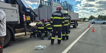 Prin sub un camion. Accident pe centura din Alba Iulia
