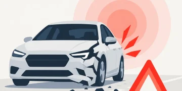 Accident în Năsăud. 2 mașini implicate, o persoană transportată la spital