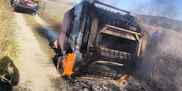 Incendiu la o balotieră în Sântimbru. Au intervenit pompierii din Alba Iulia