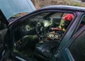 FOTO Incendiu auto pe strada Turzii din Luduș