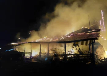 FOTO Incendiu puternic în județul Cluj. O femeie de 85 de ani, evaluată de paramedici